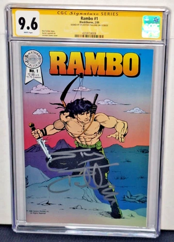 SIGNED BY SYLVESTER STALLONE RAMBO #1 1989 CGC SS 9.6
