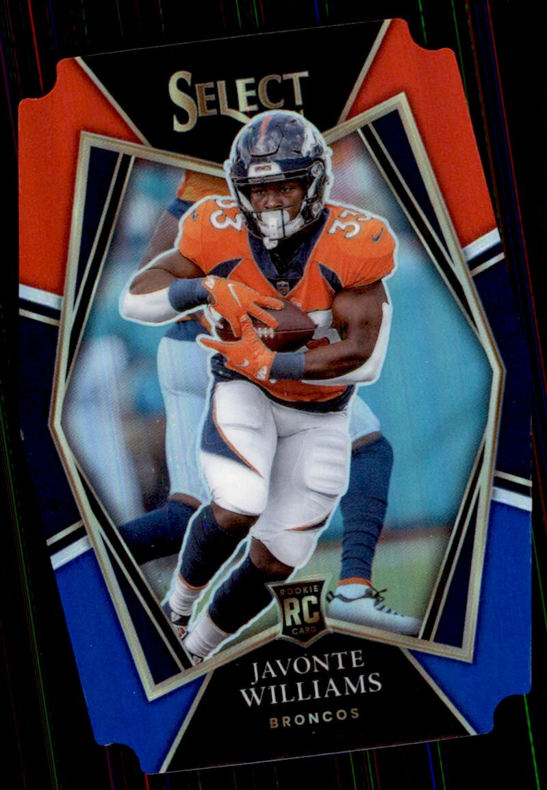 2021 Panini Select Red Blue Die-Cut Javonte Williams Rookie Denver Broncos #157