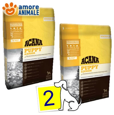2 Säcke - Acana Dog Puppy & Junior 11,4 Kg Für Welpen Hunde Alle Größen