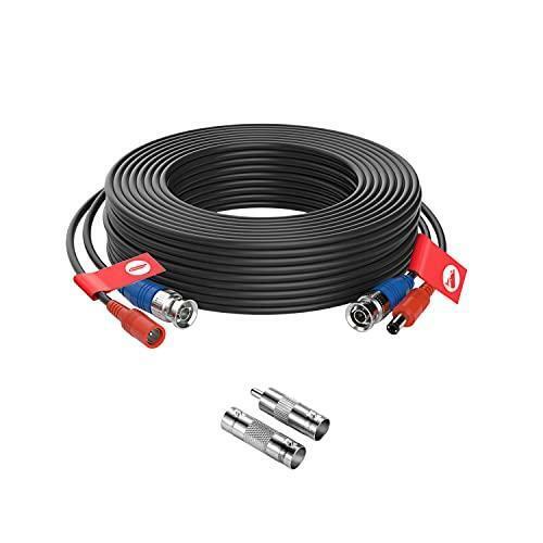 ZOSI 1 Pack 60ft 18m 2-in-1 Video Power Cable, BNC Extension CCTV Surveillance - Picture 1 of 9
