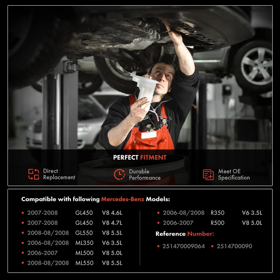 Filtro de combustible con unidad de envío para Mercedes-Benz ML350 ML500 GL450 GL550 R350 R500 Foto 2 de 4