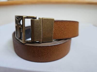 Frye Women\'s Brown Leather Twist Reversible Belt DC859C | Size Large Frye | Accessories | Frye Metal Logo Buckle Brown Leather  main image 2