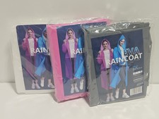 3-pack Lightweight Raincoat 100% Vinyl W/sleeves Snap Closure Rain Men/women Y36