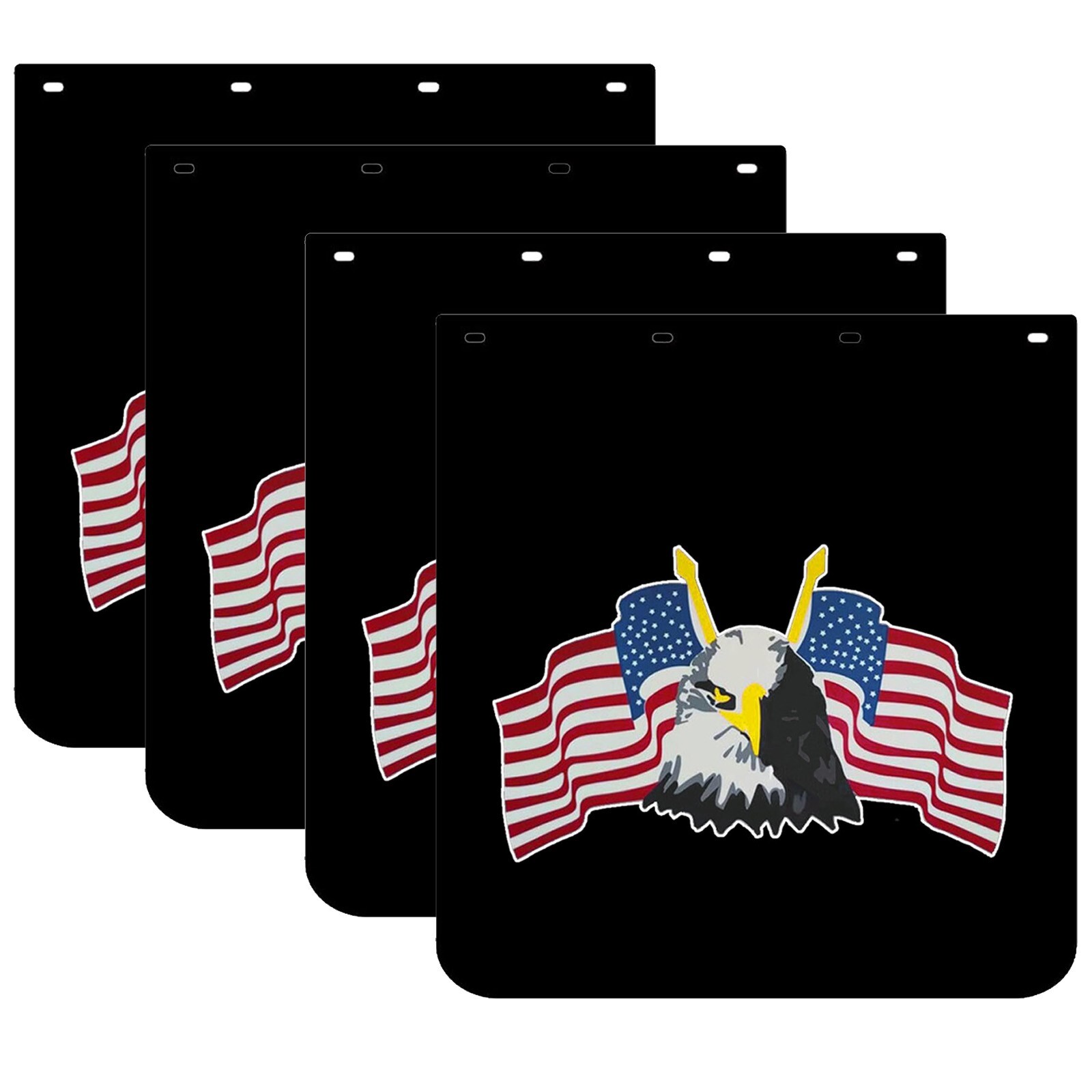 24x24 Heavy Duty PVC Mud Flaps for Semi Trucks & Trailers - 2 Pairs