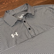 Under Armour Golf Polo Shirt Mens XL Black Gray Short Sleeve Loose Fit Heat Gear