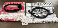 Authentic Jordanian Keffiyeh Shemagh Head Scarf Agal Set Lot of 2 NEW 52 x52
