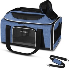 Top-Expandable Small Pet Carrier 17"x12"x8.5" Airline Approved | for