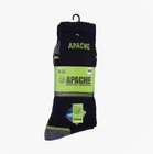 Apache Burlington Mens Crew Socks Black/Grey