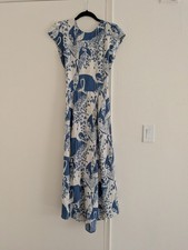 Reformation Dress With Slit, Cap Sleeves, Size 4
