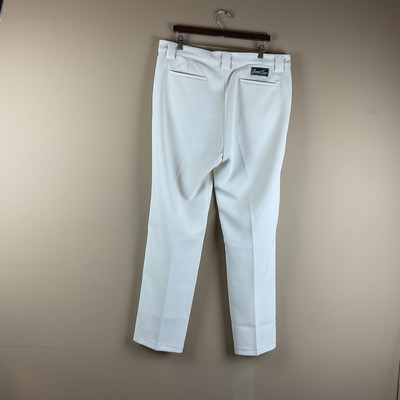 Bogey Boys Golf Pants Mens 37 X 33 White Flat Front Polyester