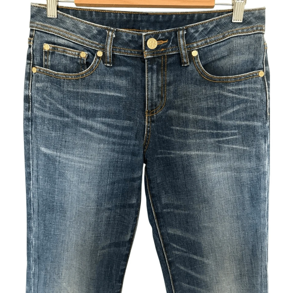 Tory Burch Classic Tory Boot Jean Size 28 Medium Wash - Image 3 of 4