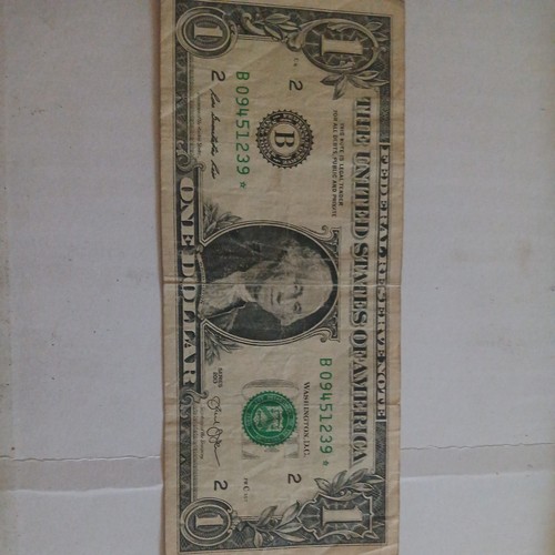 2013 B 09451239 Series $1 One dollar Fancy Duplicate serial Star note ...