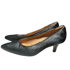 Clarks Artisan Black Calf Hair Pointed Toe Women's Pumps Heels Size 7 M