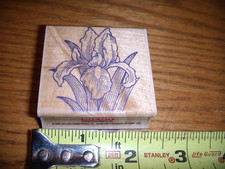 HERO ARTS IRIS FLOWER WOOD RUBBER STAMP NEW FREE SHIPPING