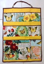 Apron Pockets Cottage core Farm vtg style floral animal double sided 23.5" 17"