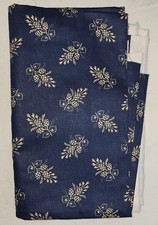 Waverly Floral Print Cotton Decorator Fabric Blue Cotton Vat Dye 1.17 Yds x 57