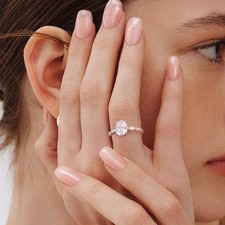 2.6ct Oval & Marquise Cut Lab‑Created Diamond Test Pass VVS1/D 18K Gold Ring