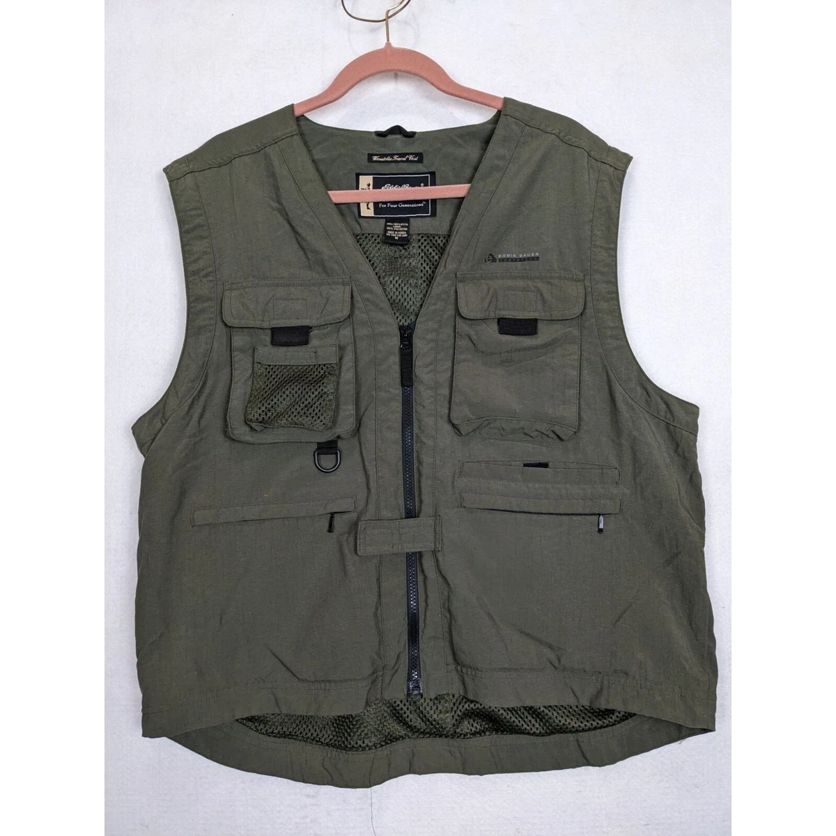 Eddie Bauer Gilet de trekking pour homme, Kaki