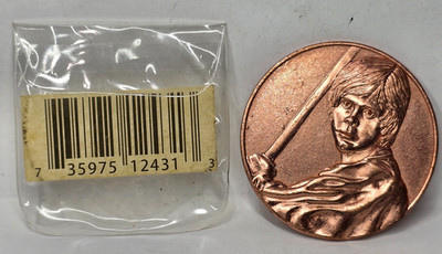 2005 Star Wars Luke Skywalker Metal Coin Lucasfilm Ltd Collectible 2'' Copper