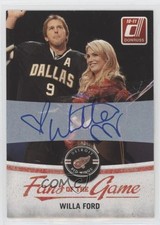 2010 Donruss Fans of the Game (Posed with ) Willa Ford Mike Modano Auto HOF a8r