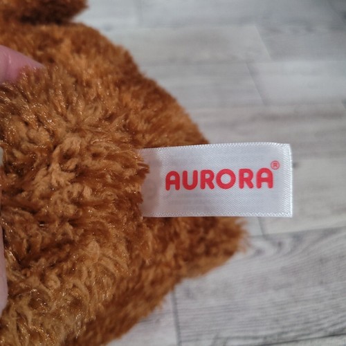 Aurora Teddy Bear Super Soft Plush Stuffed Animal Bow 10" - Picture 8 of 11