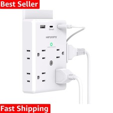 Multi Plug Outlet Extender with 900J Surge Protection - 8 AC  3 USB Ports