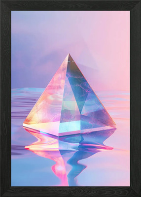 Pyramid 3D Pastel Shape Framed Wall Art Poster Canvas Print Picture