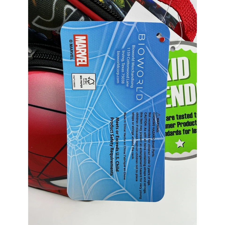 Fiambrera Marvel Spiderman con máscara 3D bolsa de almuerzo Bioworld amigable para niños Foto 2 de 4