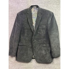 Ralph Lauren Corduroy Blazer Mens XL Black Paisley Lined Two Button Sport Coat