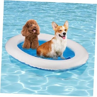 Upgraded Tear-Resistant Dog Pool Float - 25'' x 41'' Stable Support White