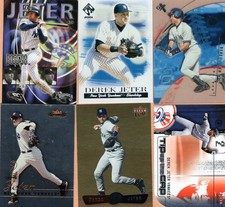 DEREK JETER 12 CARD LOT FLEER,ULTRA,UD,LEAF, PACIFIC,ETC BV $62plus 4 more cards