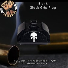 Punisher Lasered Engraved Grip Plug for Glock