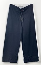 Escada Black Wide Leg Cropped Knit Drawstring Hose Pants Women  s Size 38 NWT