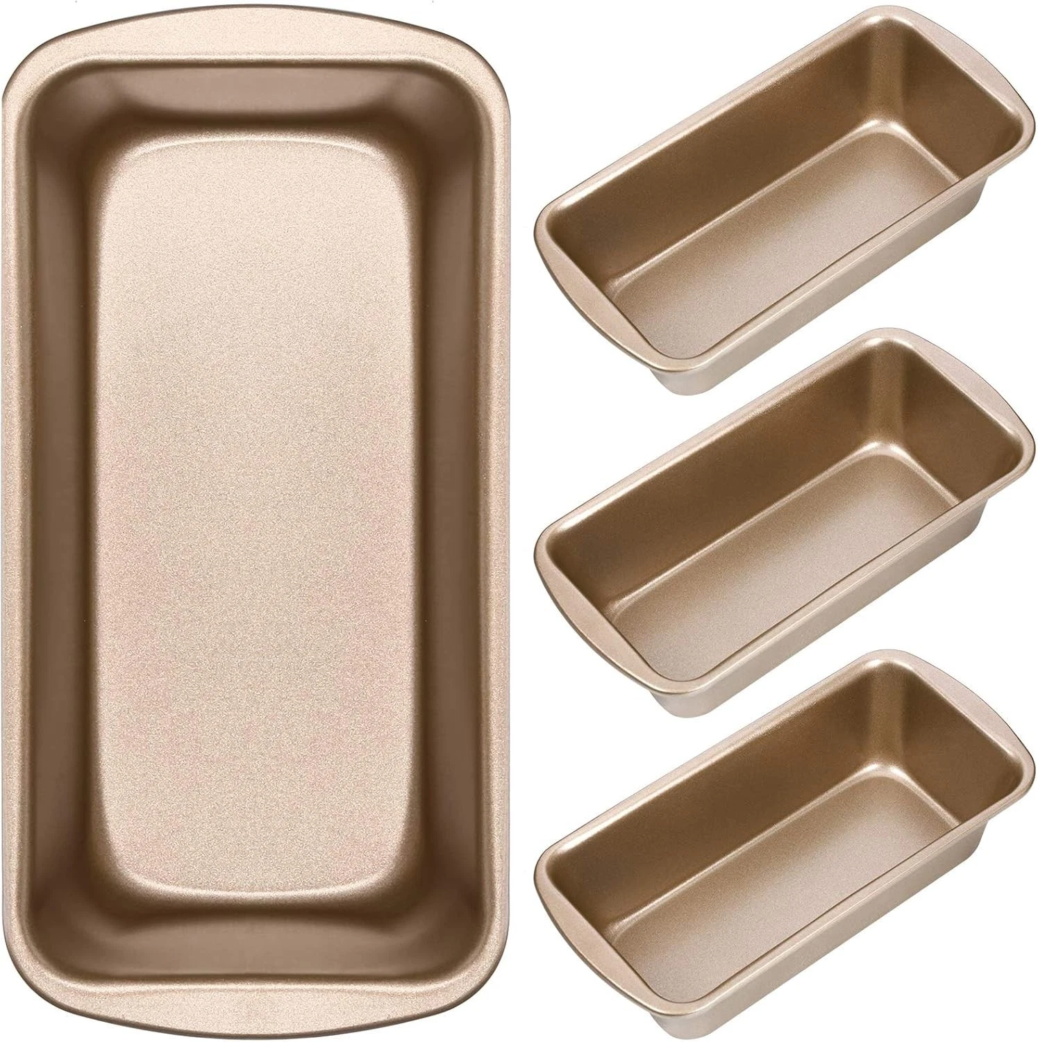 4 Pack Small Loaf Pans for Baking Bread Non Stick Bread Pan Rectangle Baking