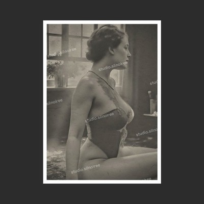Vintage SW Photo Woman Nude White Lace Lingerie Nude Art 1920 10x15 a[pm81la]