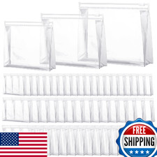 Xuniea 50 Pcs Mini Clear Makeup Bag Small Clear Zipper Pouch Travel Plastic Cosm
