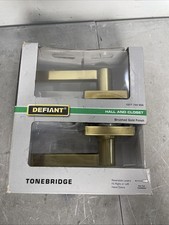 Defiant Tonebridge Brushed Gold bedroom lock Door Lever with Square Rose. No Box