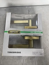 Defiant Tonebridge Brushed Gold bedroom lock Door Lever with Square Rose. No Box
