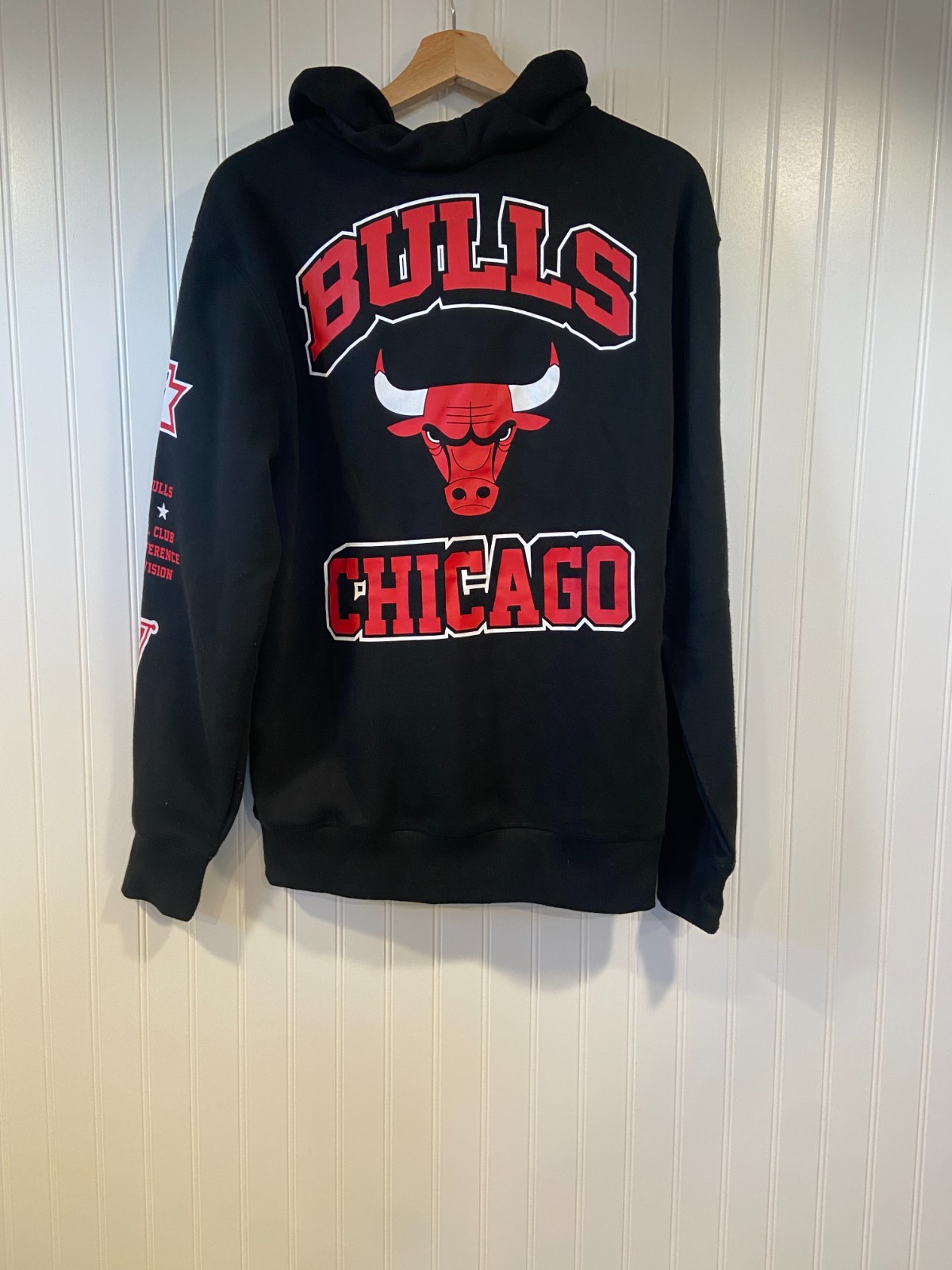 Ultra Game NBA Chicago Bulls Hoodie Sweatshirt Men's Large Graphic Black Red