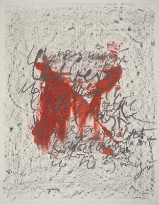 Antoni TAPIES Signierte Lithografie Calligraphie Abstrakt