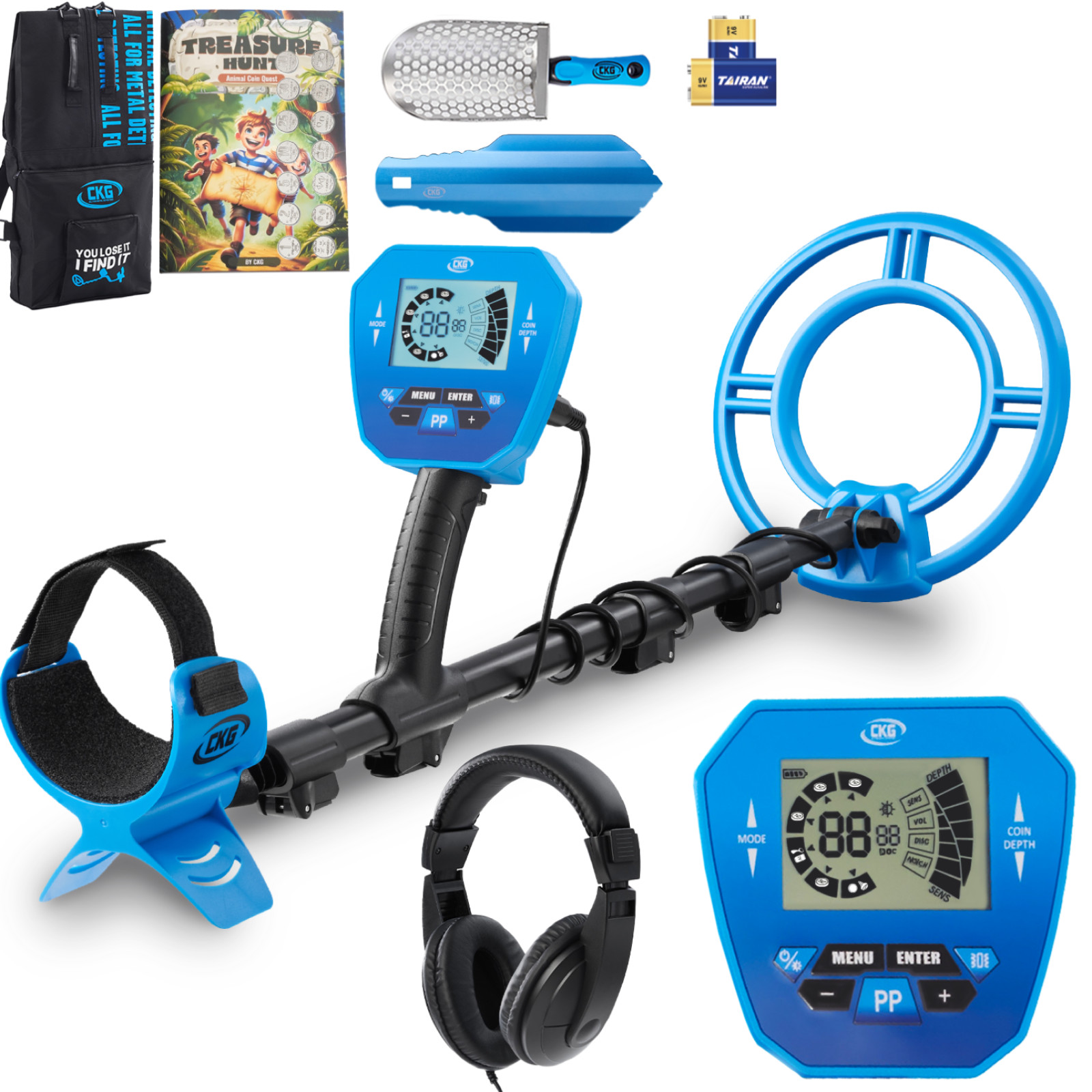 CKG Metal Detector for Adults Starter Kit Treasure Hunting 10 Waterproof Coil