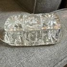 Vintage Anchor Hocking Prescut Clear Star of David Covered Butter Dish EAPC