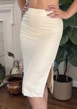 vintage Gianfranco Ferre M 14  Wool Blend Pencil Skirt Ivory Sophisticated