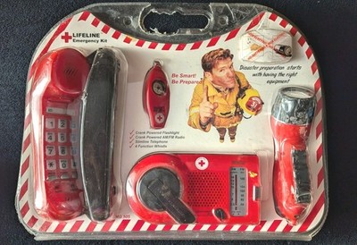EMERGENCY KIT CRANK POWERED FLASHLIGHT AM/FMRADIO.  EMG 505. NEW SEALED
