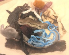 LOT OF GENUINE DYED MINK FOX GRAY BLACK BROWN MINK FLY TYING 25pc 3