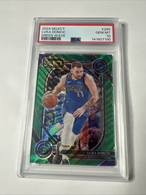 Luka Doncic 2024-25 Panini Select Courtside Green Wave Prizm /50 #265 PSA 10