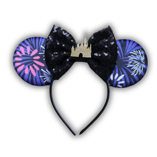 Fireworks Castle Inspired Mouse Ears Headband Theme Park Nighttime Park Ears