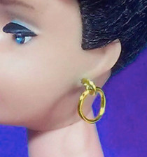 Dreamz VINTAGE REPRODUCTION of GOLD HOOPS HOOP EARRINGS Jewelry for Barbie doll