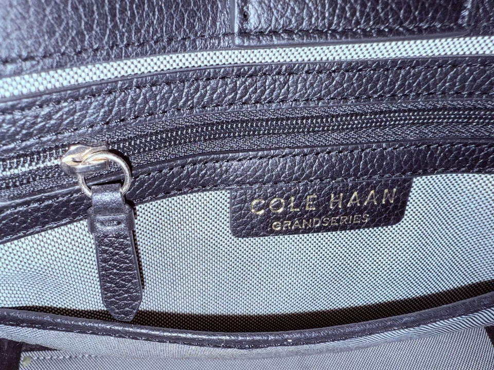 Cole Haan Grand Ambition Medium Black Leather Tote W/Detachable Crossbody Strap - Image 4 of 4