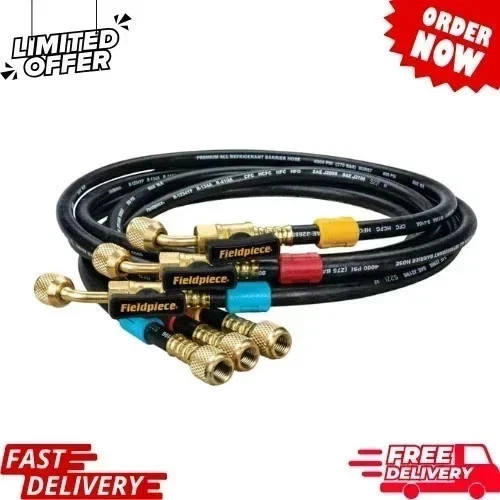 Fieldpiece HR3B Ball Valve Refrigerant Hose Set (3) w/ Fast Free Shipping.